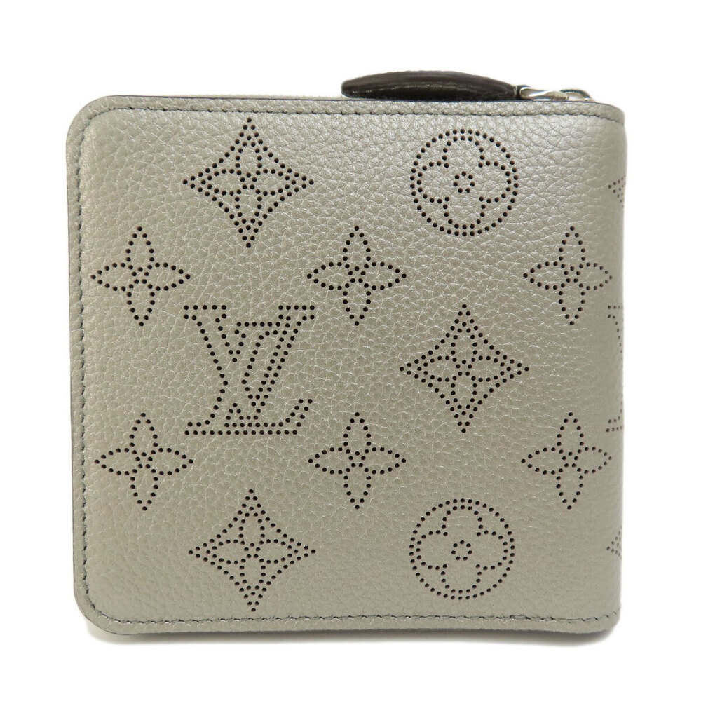 Louis Vuitton Wallet Mahina Zippy Compact Leather Bi fold Wallet Black